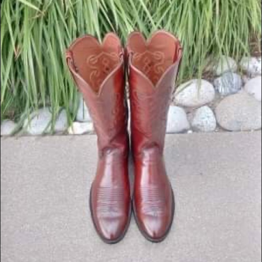 Lucchese goat boots.  Reddish brown. 12